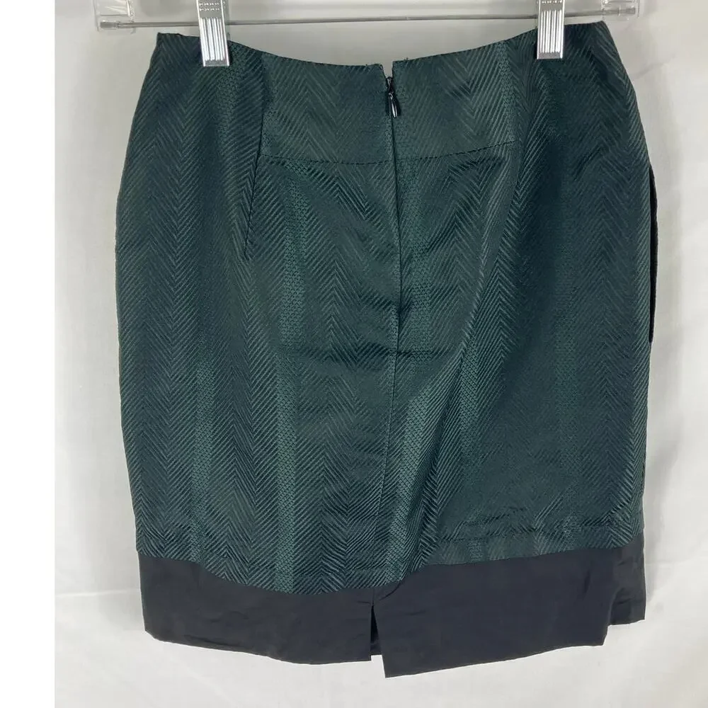 BCBGMaxazria Jamie Herringbone Pattern Pencil Skirt Size 0
